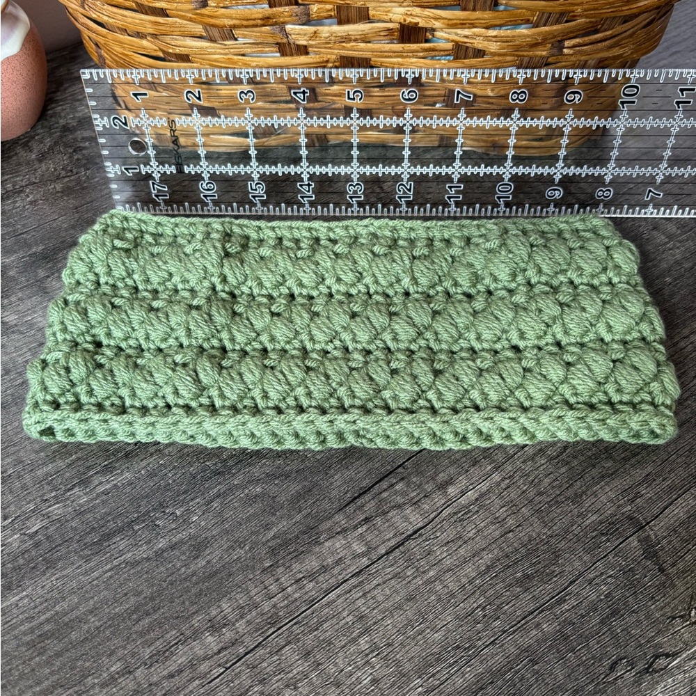 NWOT Handcrafted Green Crochet Ear Warmer